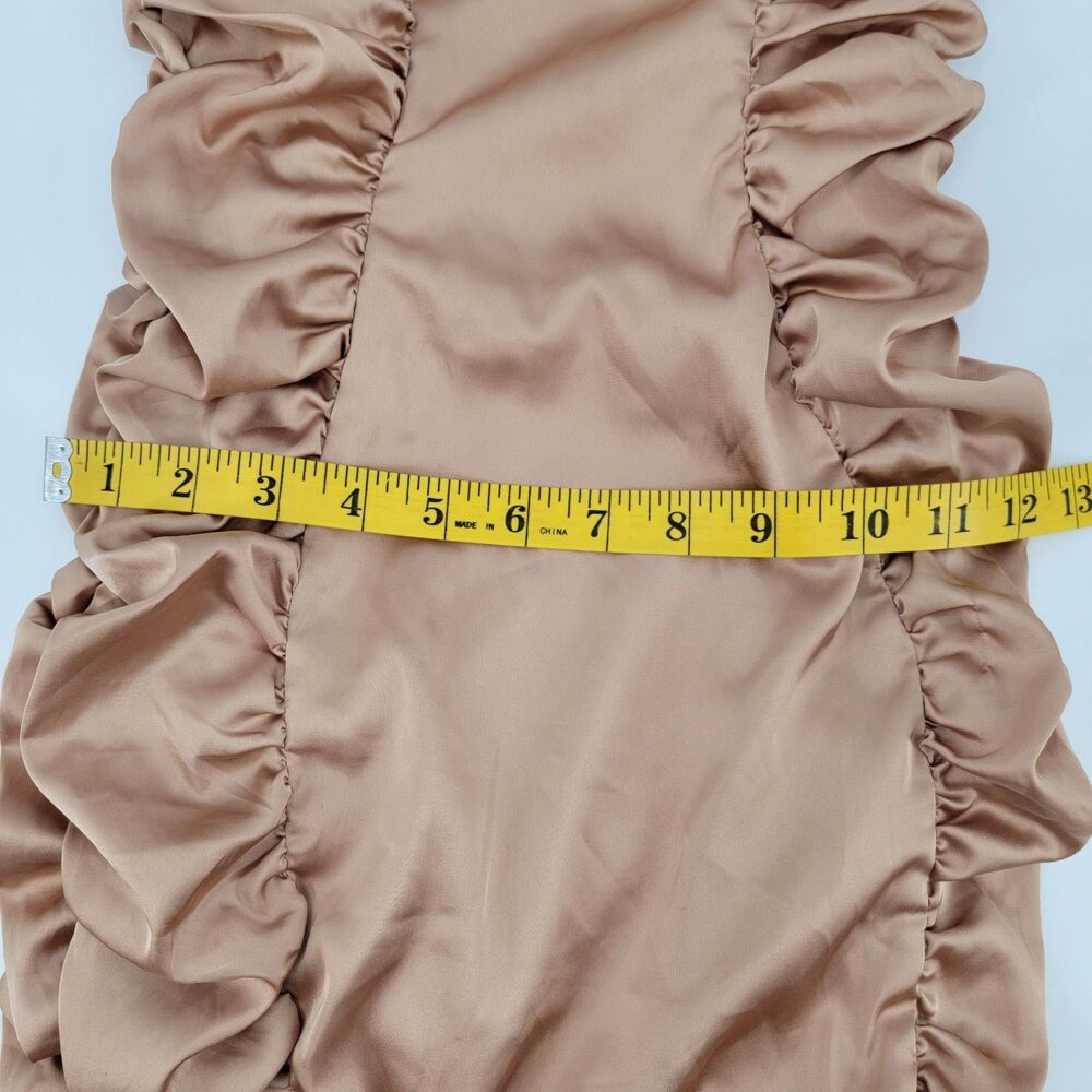 Oh Polly Womens 8 Tan Rouched Spaghetti Strap Underwire B Bra Bodycon Dress NWT - Picture 6 of 13